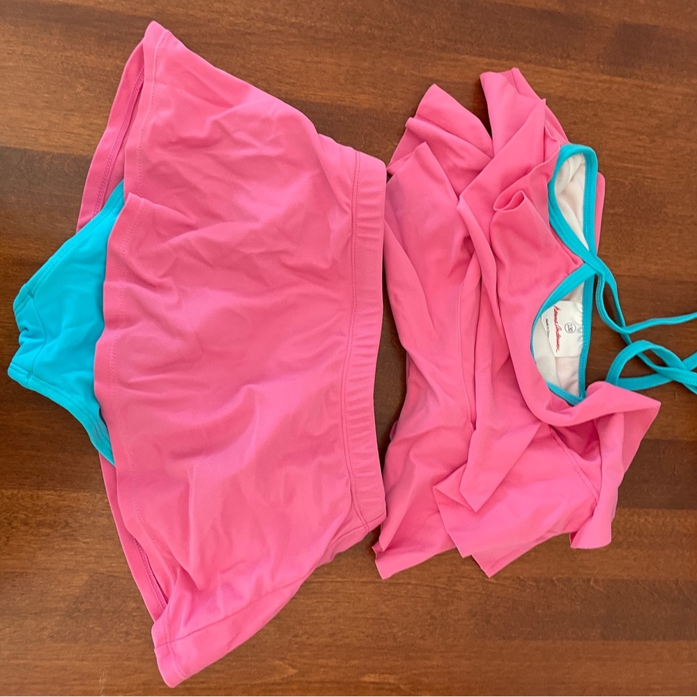 Hanna Andersson Pink and Blue Kids Swim Set 130
